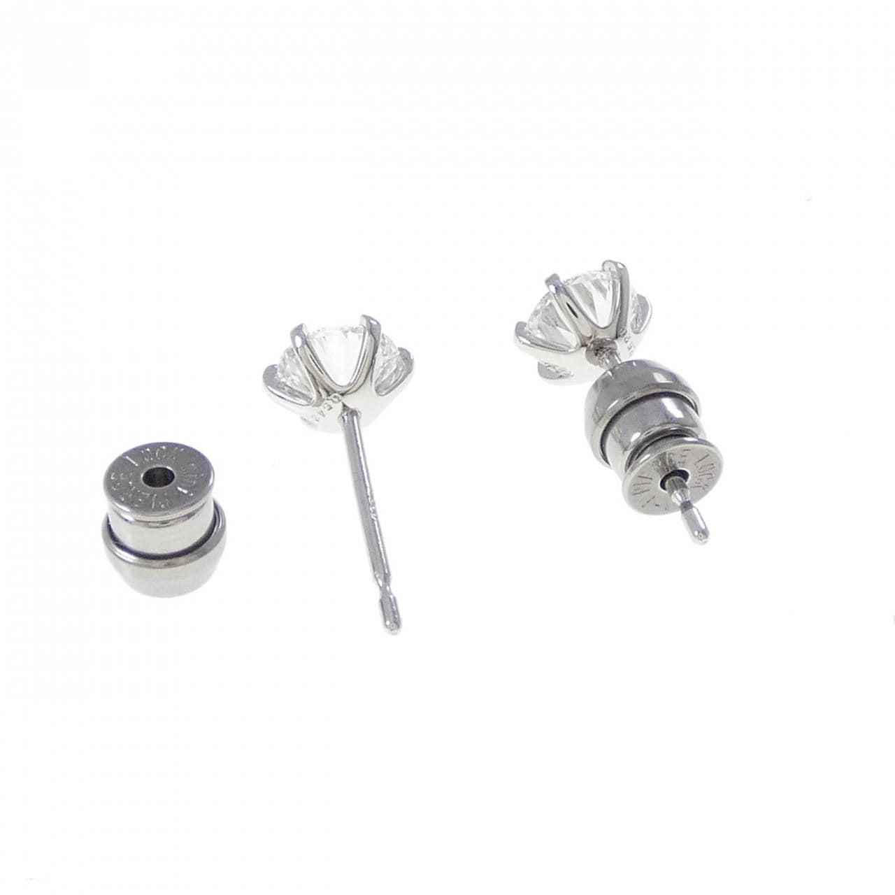 【リメイク】PT900/ST ダイヤモンド ピアス 0.528CT 0.542CT D VVS1-VS1 3EXT-EXT H＆C