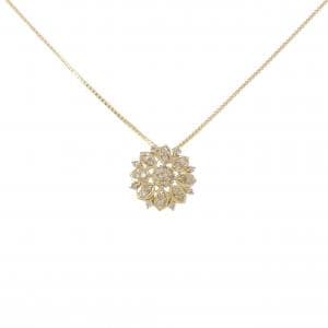 K18YG フラワー ダイヤモンド ネックレス 0.20CT
