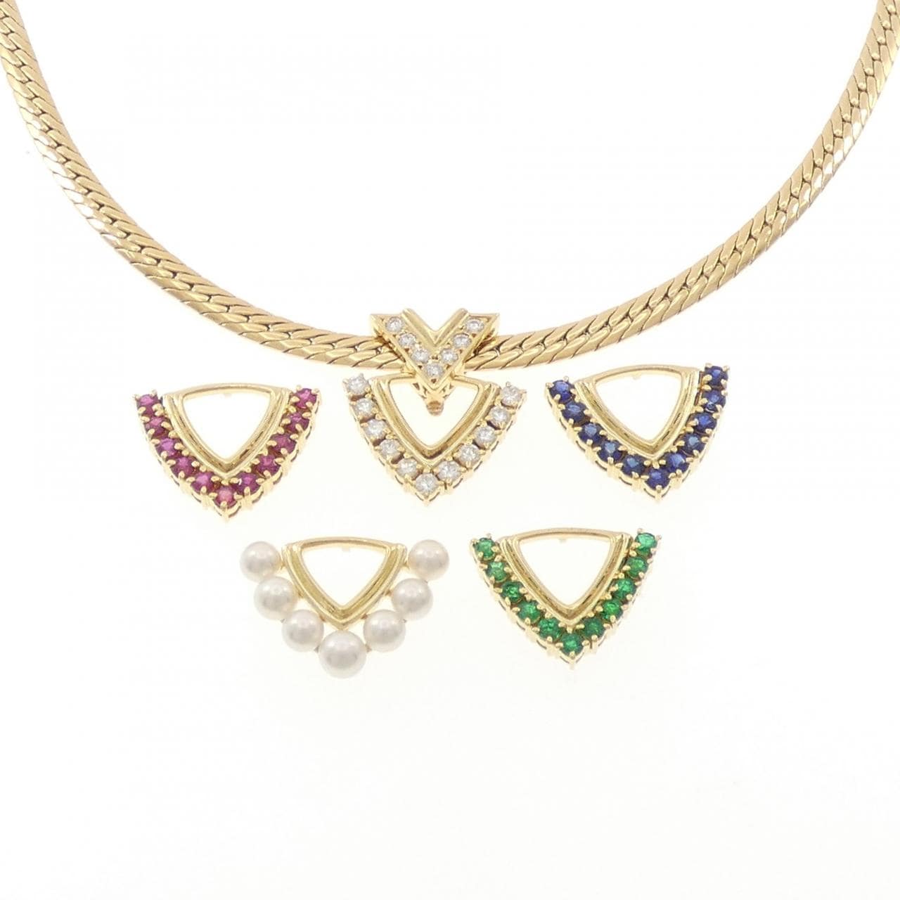 ミキモト カラーストーン ネックレス