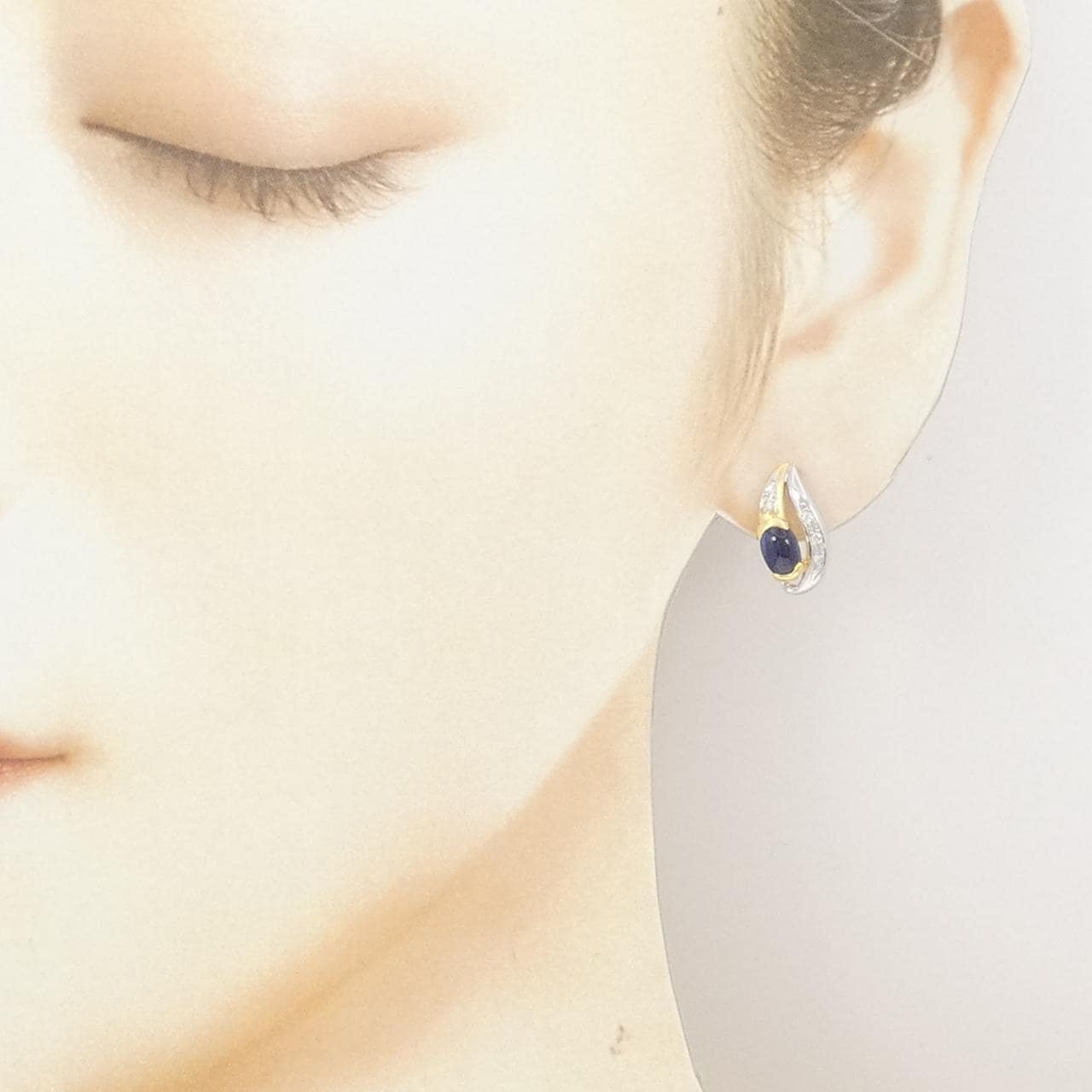 K18YG/K18WG サファイヤ ピアス 1.49CT