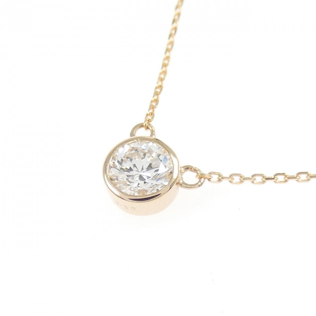 K18PG ソリティア ダイヤモンド ネックレス 0.30CT