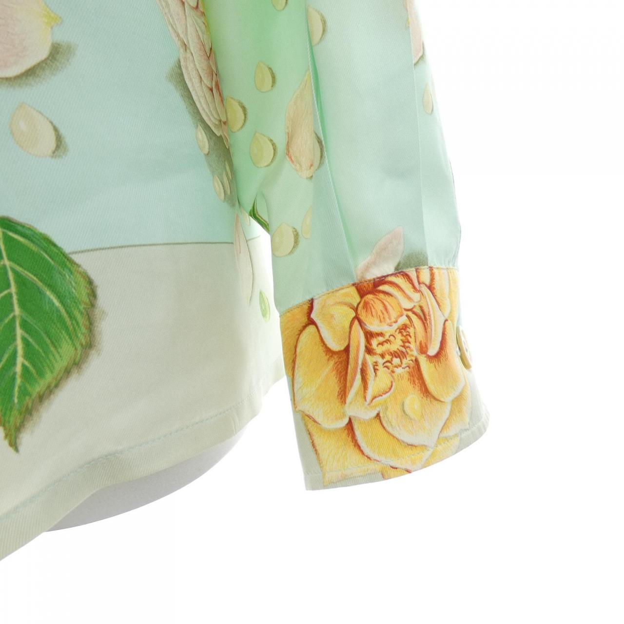 【ヴィンテージ】エルメス HERMES LA ROSEE ツイルレーヌ. シャツ