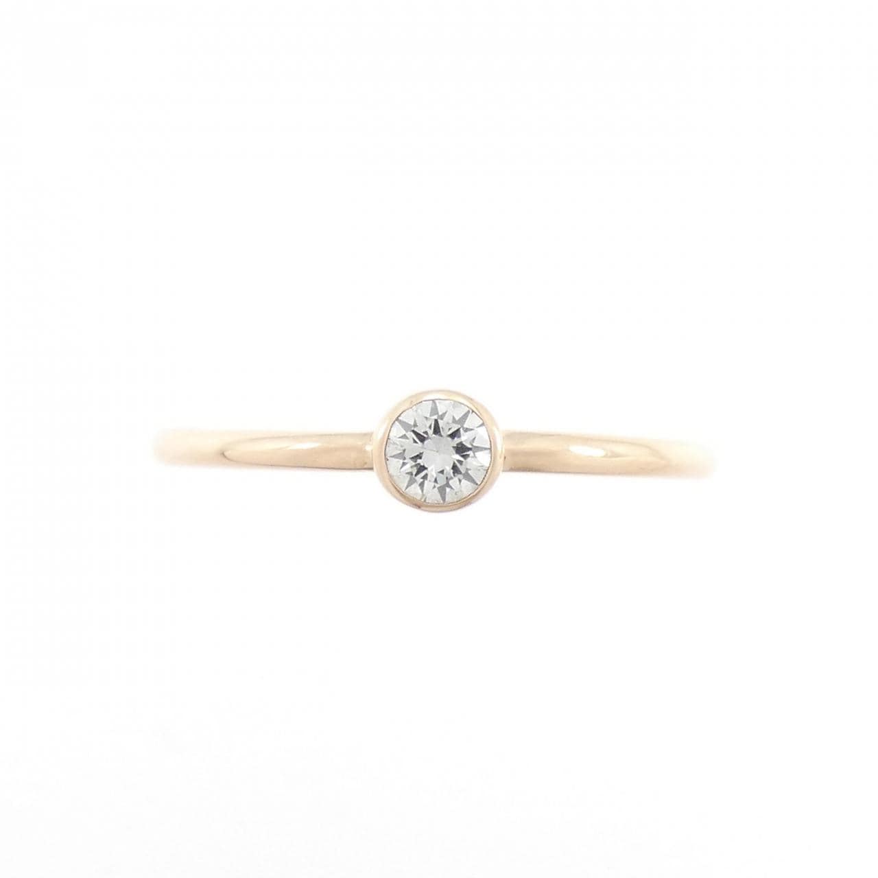 K10PG ソリティア ダイヤモンド リング 0.10CT