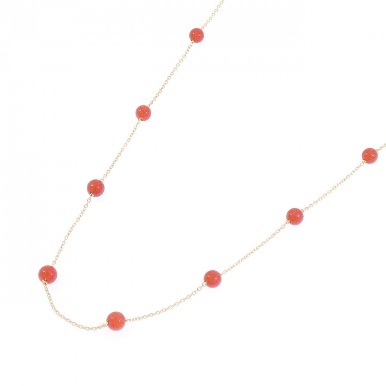 K18YG サンゴ ネックレス