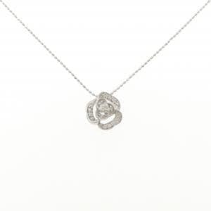 K18WG ローズ ダイヤモンド ネックレス 0.11CT