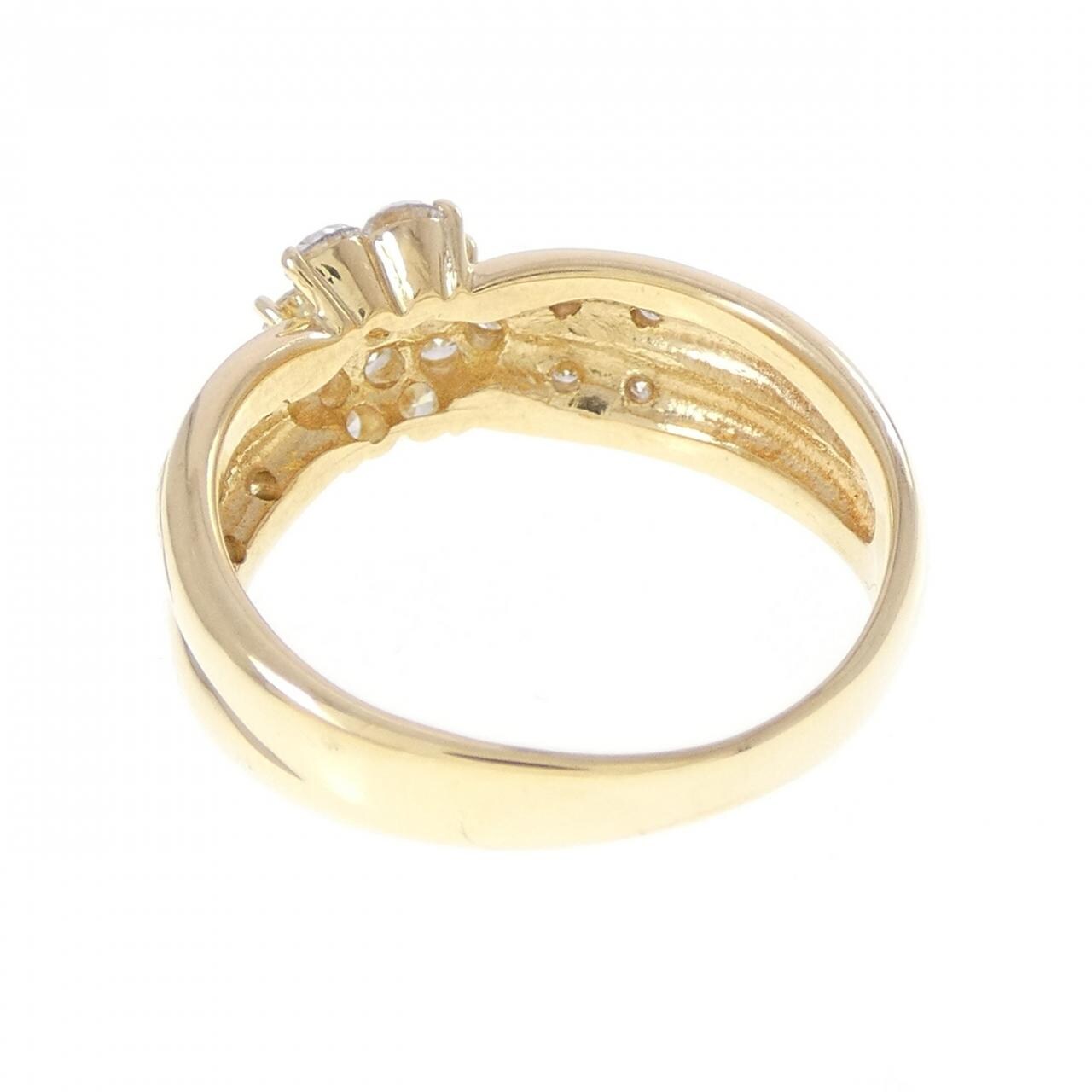 K18YG フラワー ダイヤモンド リング 0.56CT