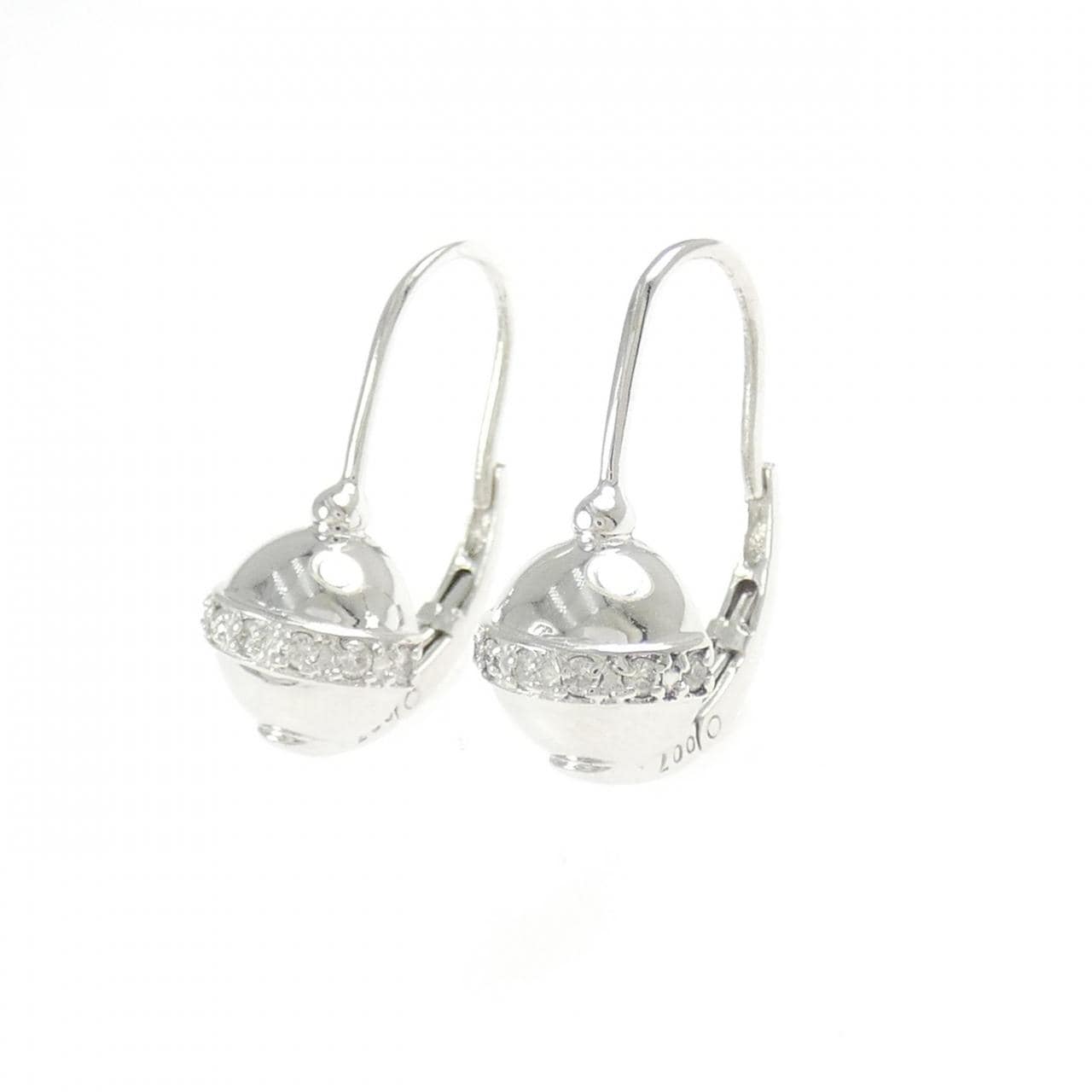 K18WG ダイヤモンド ピアス 0.14CT