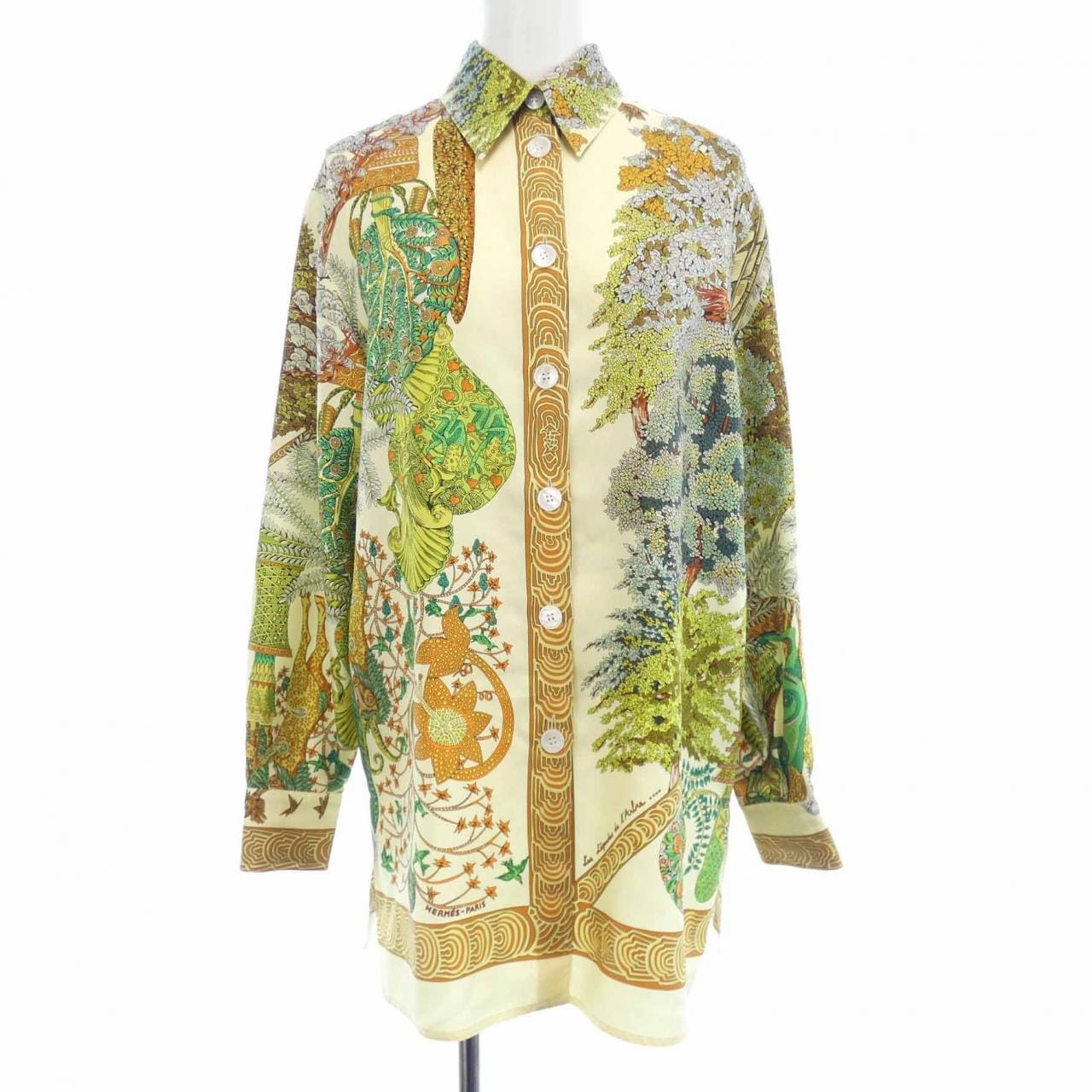 エルメス HERMES LES LEGENDES DE L'ARBRE ツイルレーヌ. シャツ