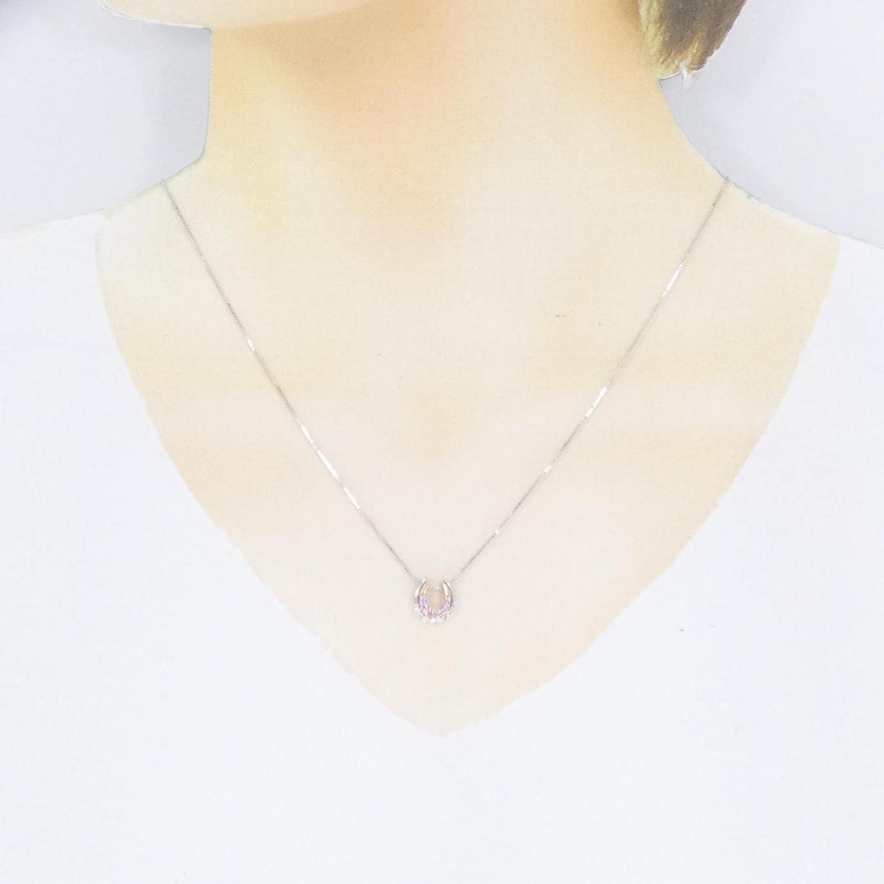 コメ兵｜K18WG/K18PG 2WAY ホースシュー サファイヤ ネックレス 0.08CT