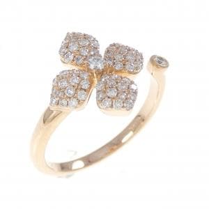 750PG フラワー ダイヤモンド リング 0.36CT