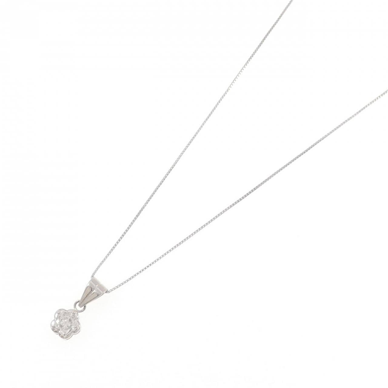 PT900/PT850 フラワー ダイヤモンド ネックレス 0.33CT