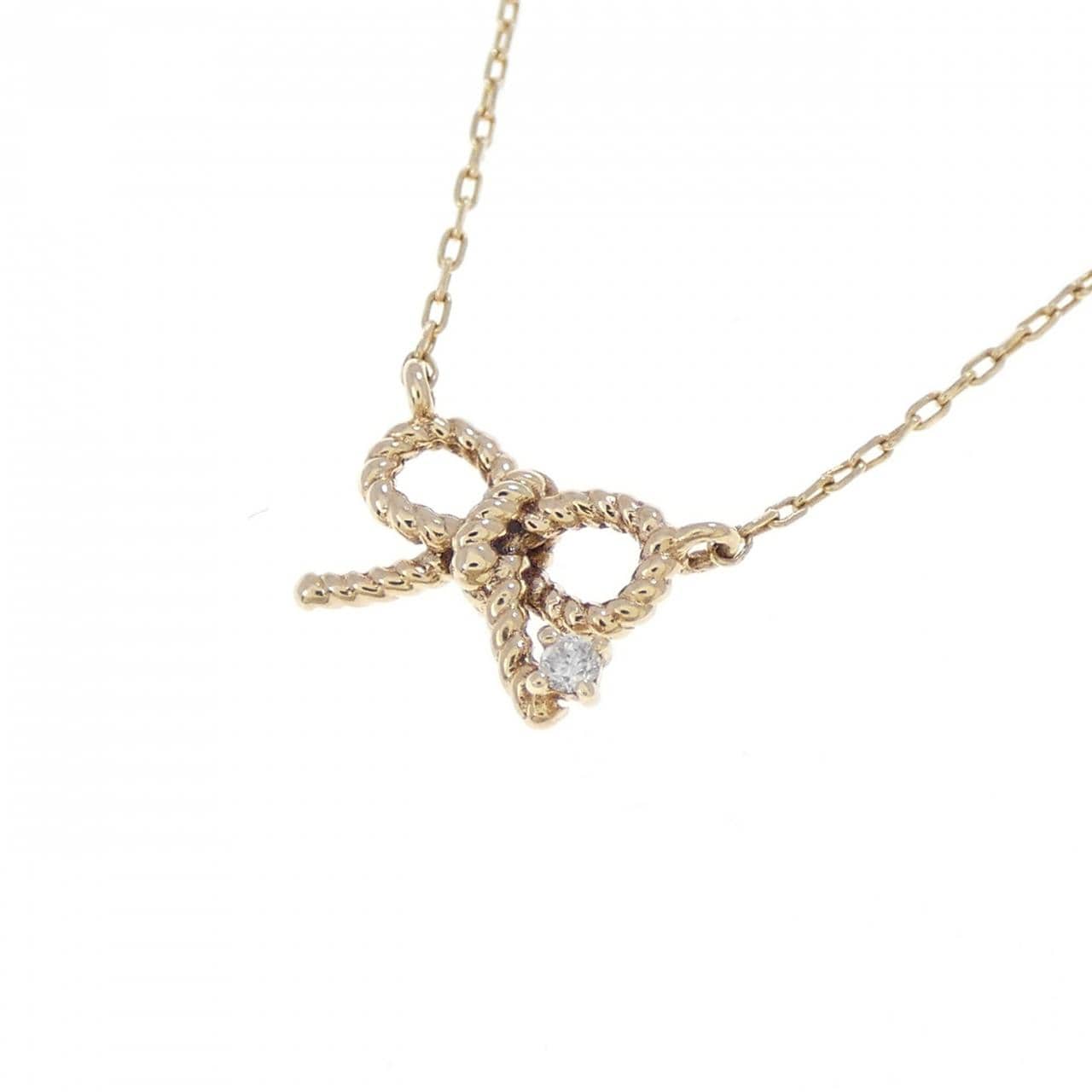 エテ リボン ダイヤモンド ネックレス