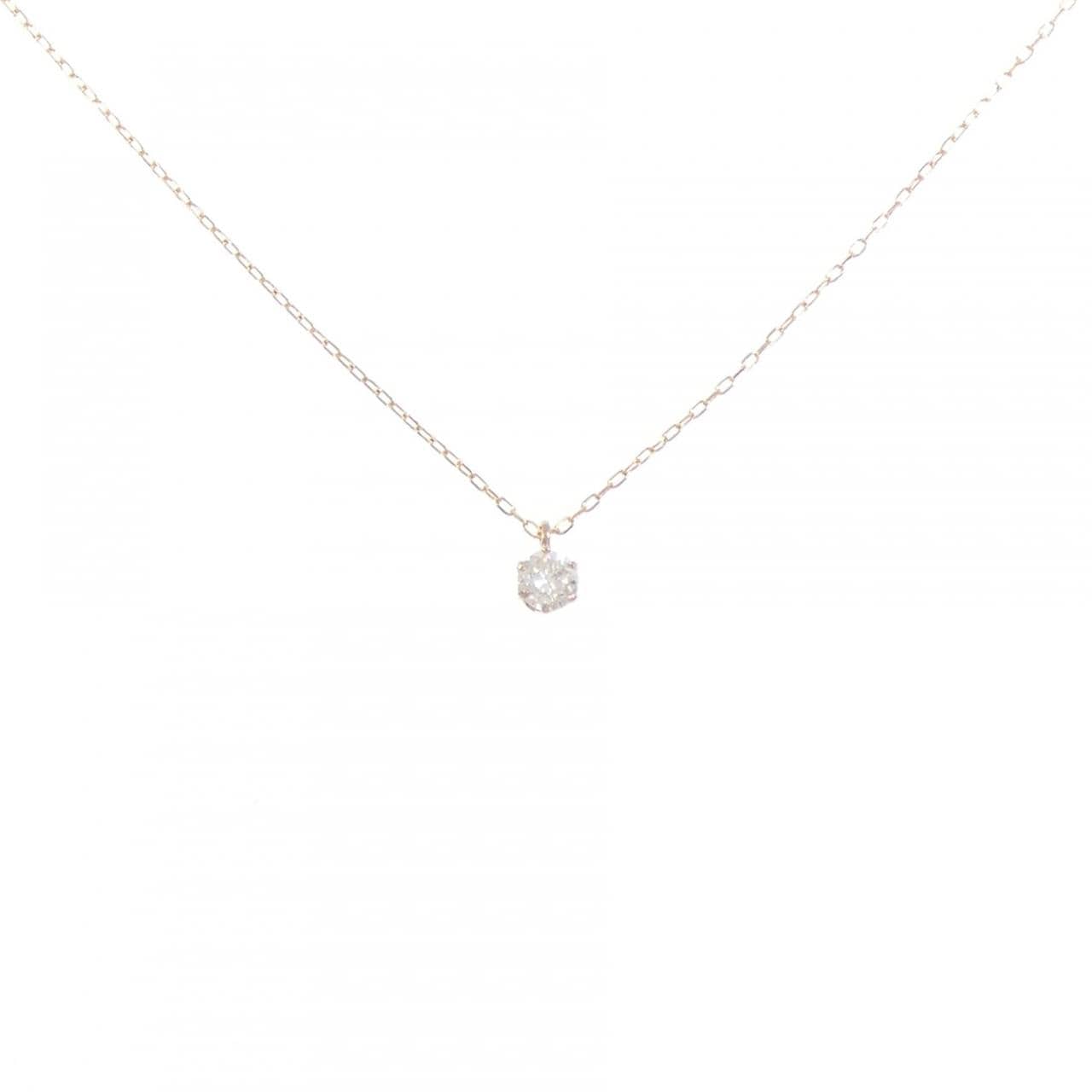 K18PG/K18YG ソリティア ダイヤモンド ネックレス 0.13CT