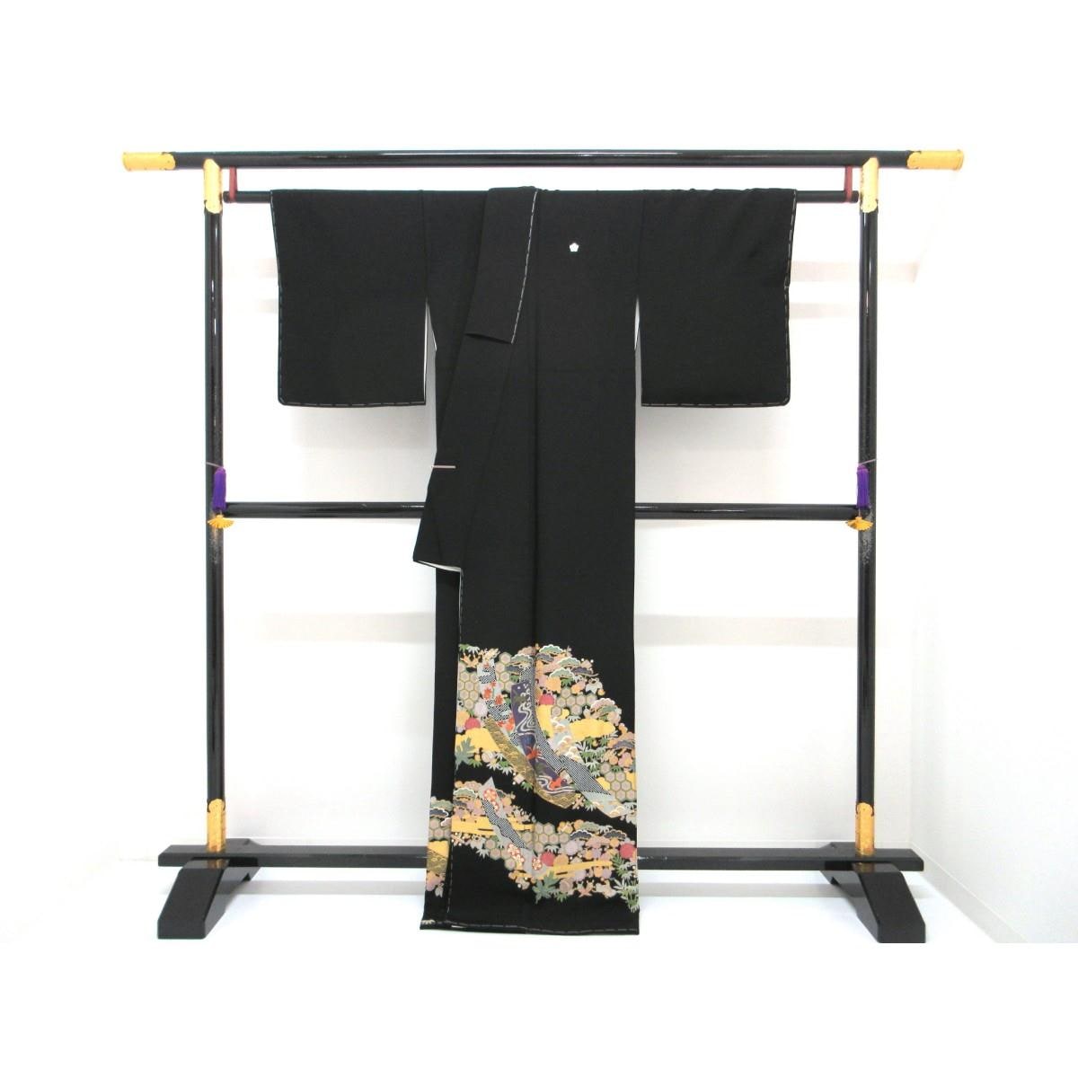 【未使用品】留袖　友禅金彩加工　刺繍入り　桔梗