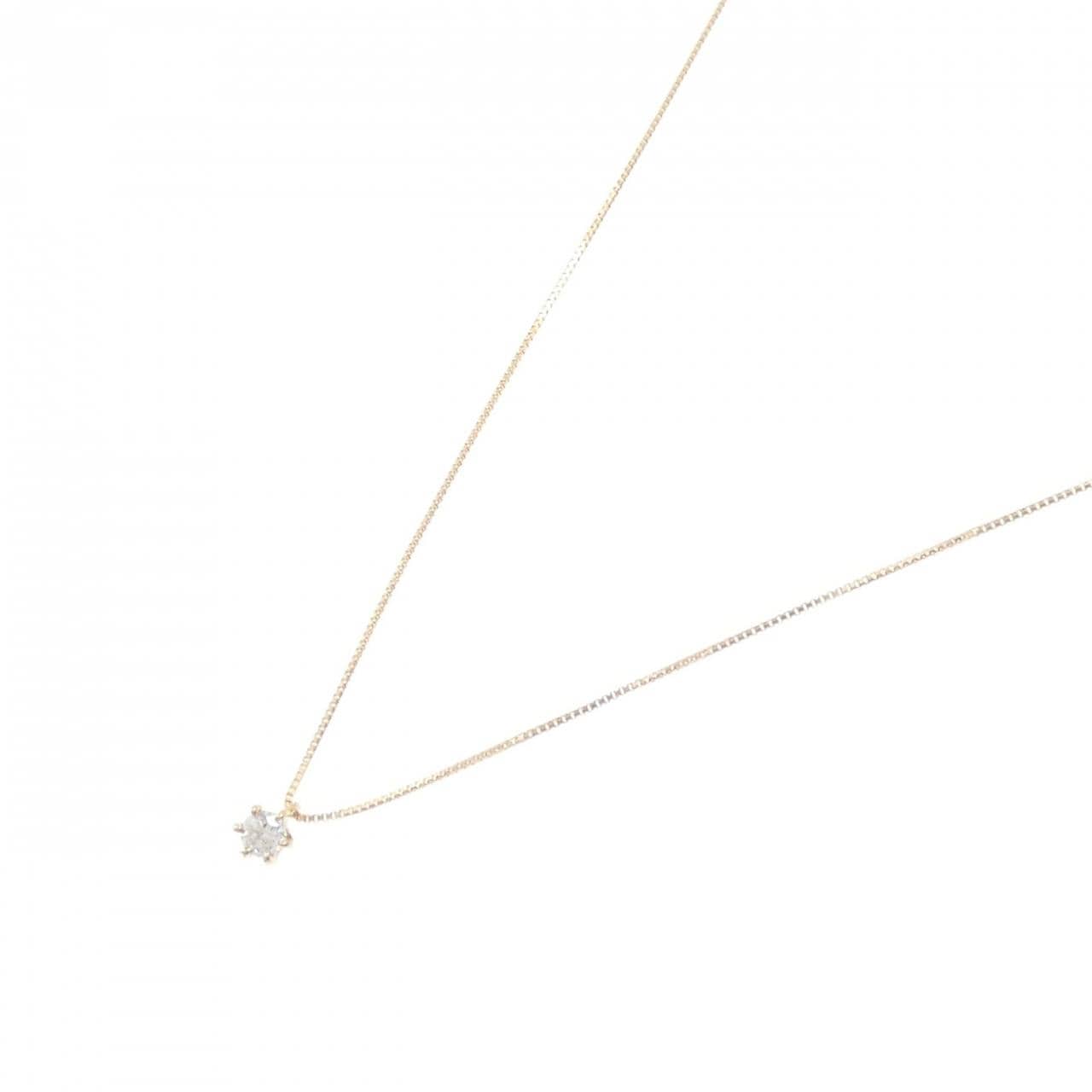 K18YG ソリティア ダイヤモンド ネックレス 0.10CT