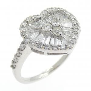 K18WG ハート ダイヤモンド リング 1.00CT