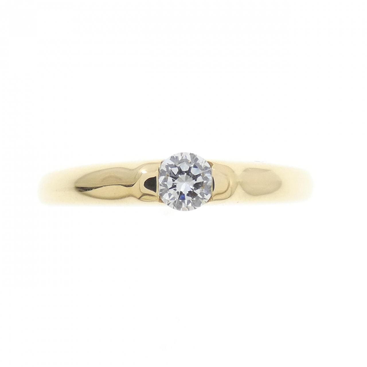 K18YG ソリティア ダイヤモンド リング 0.16CT