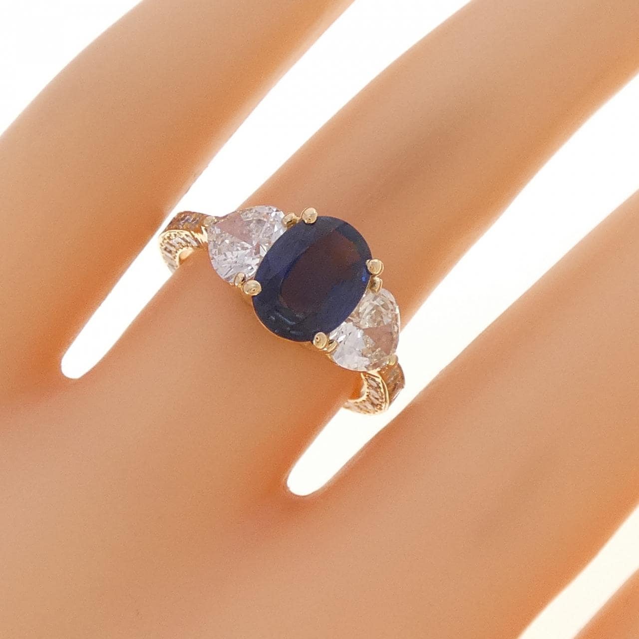 K18YG サファイヤ リング 1.035CT