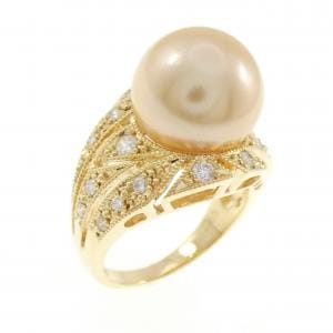 K18YG 白蝶パール リング 12.3mm