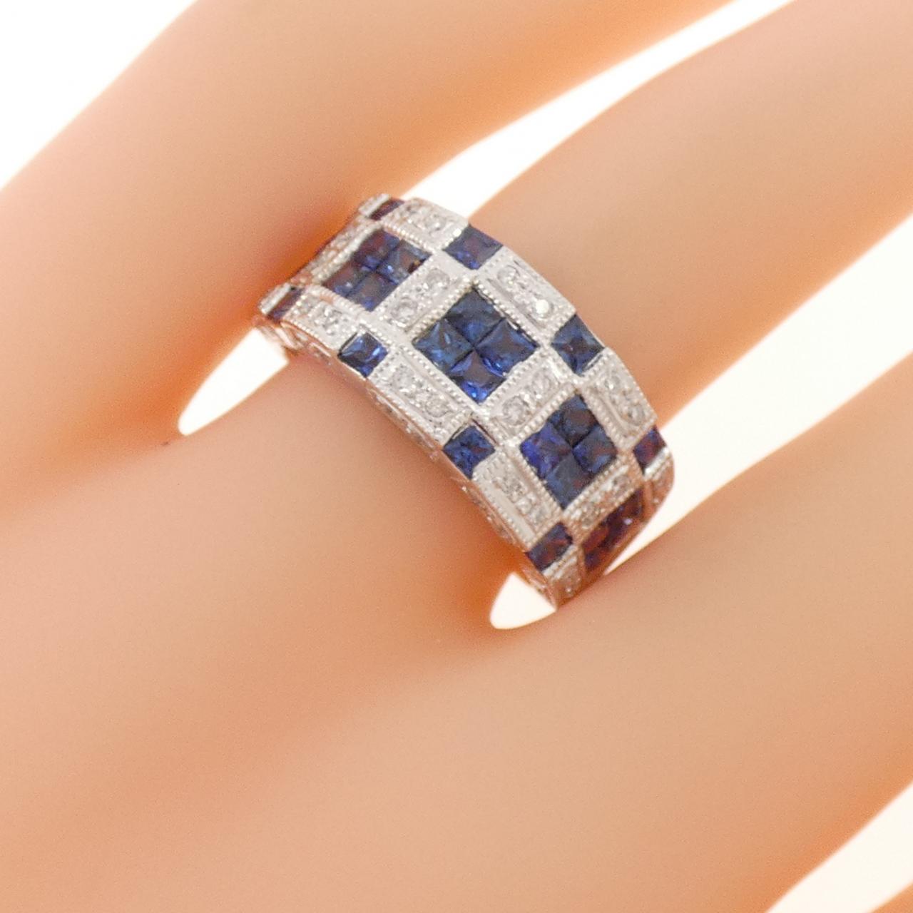 K18WG サファイヤ リング 1.75CT