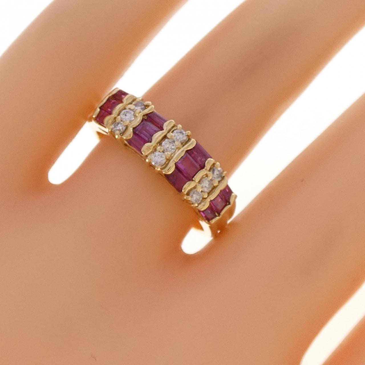 K18YG ルビー リング 1.00CT