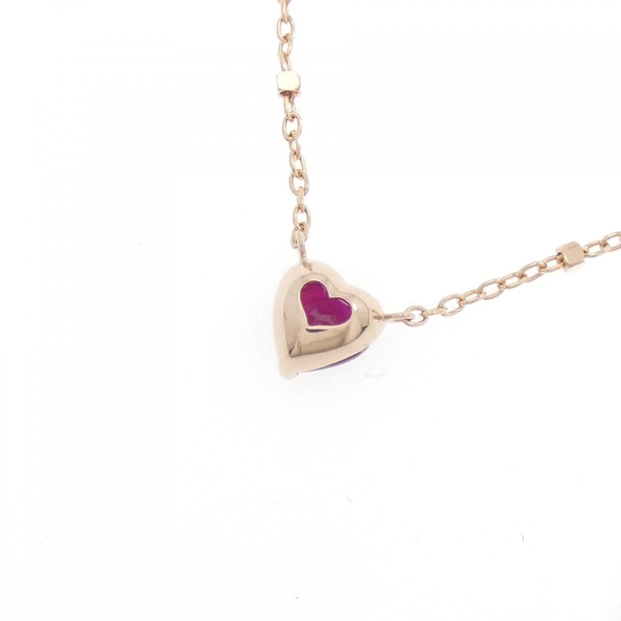 K10PG Heart Ruby Necklace