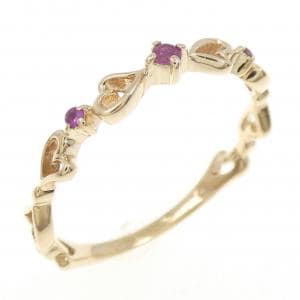 K10YG ハート ルビー リング