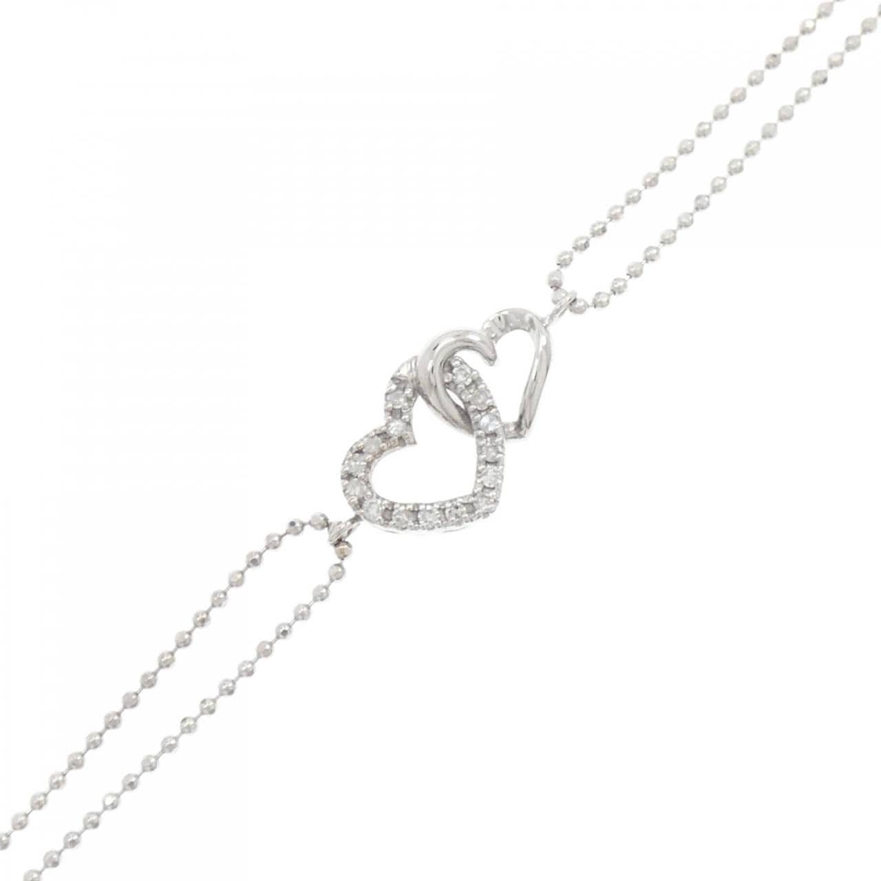 K14WG Heart Diamond Bracelet