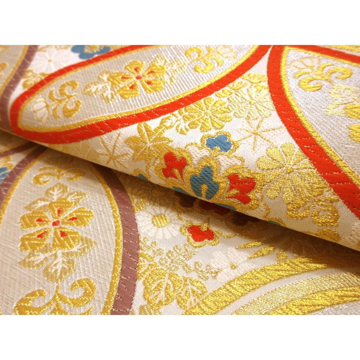 袋帯　全通柄　芯なし仕立