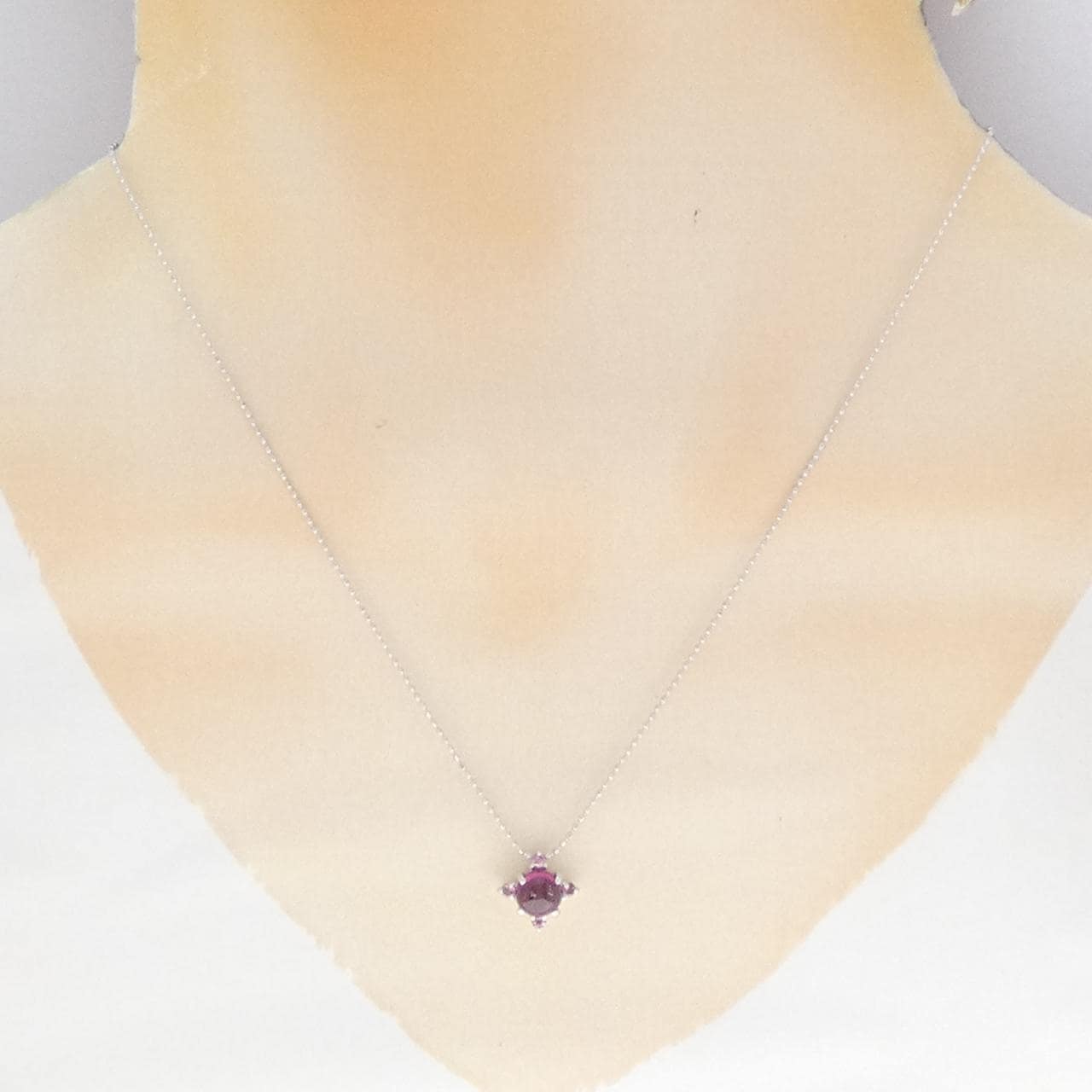 K18WG ガーネット ネックレス