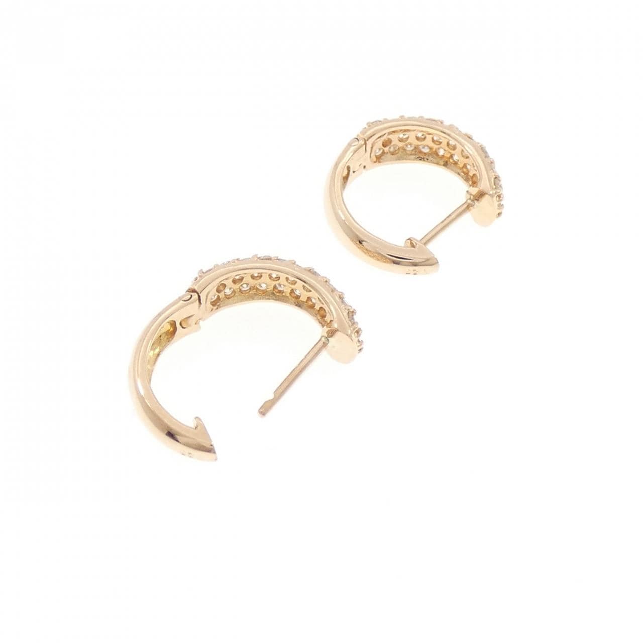 K18PG パヴェ ダイヤモンド ピアス 0.50CT