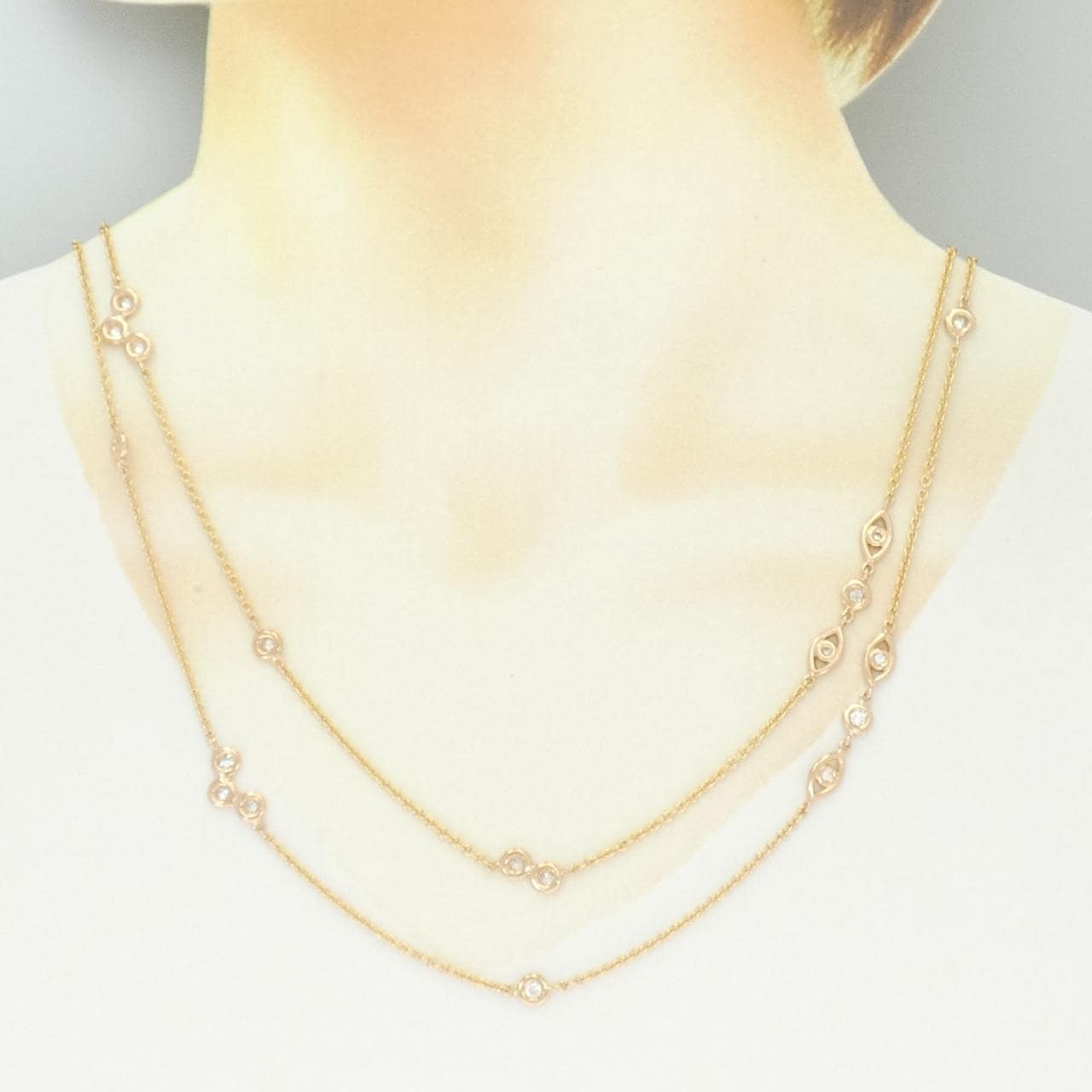 750PG ダイヤモンド ネックレス