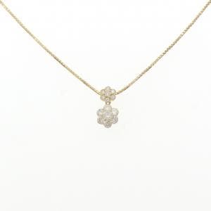 K18YG フラワー ダイヤモンド ネックレス 0.6CT