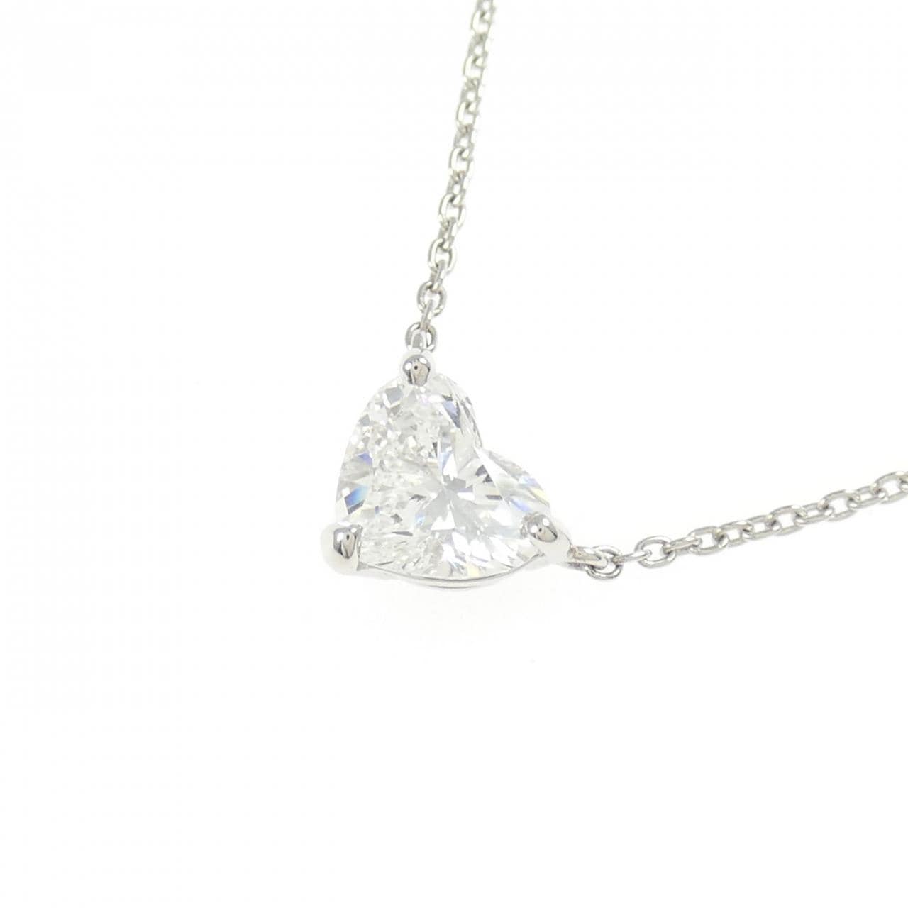 【リメイク】PT900/PT850 ダイヤモンド ネックレス 0.769CT F VS1 ハートシェイプ