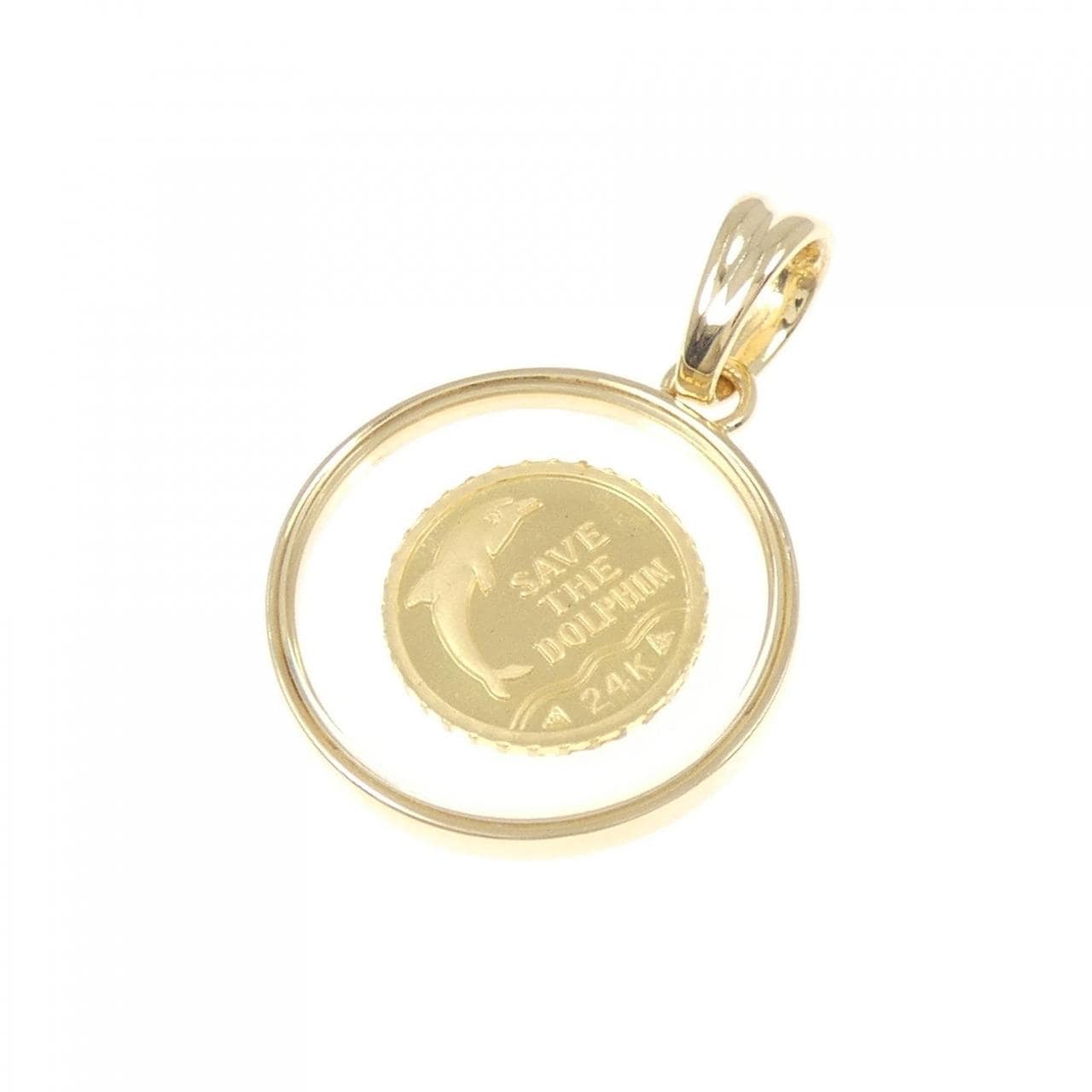 K18YG(枠) コイン ペンダント