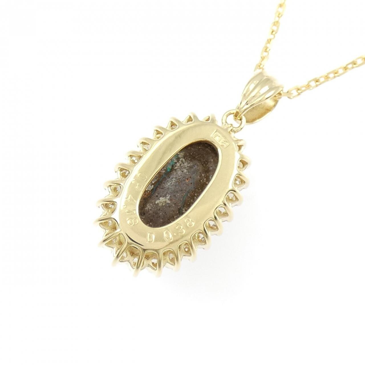 K18YG ボルダーオパール ネックレス 4.18CT