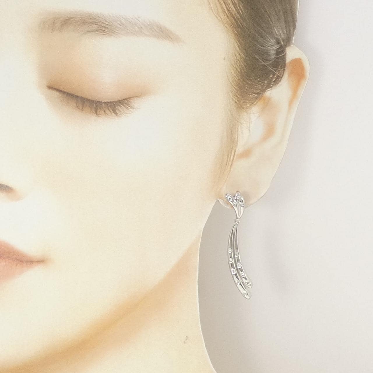 K14WG ダイヤモンド ピアス 0.50CT