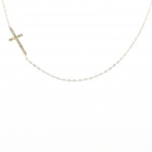K18YG クロス ダイヤモンド ネックレス 0.11CT