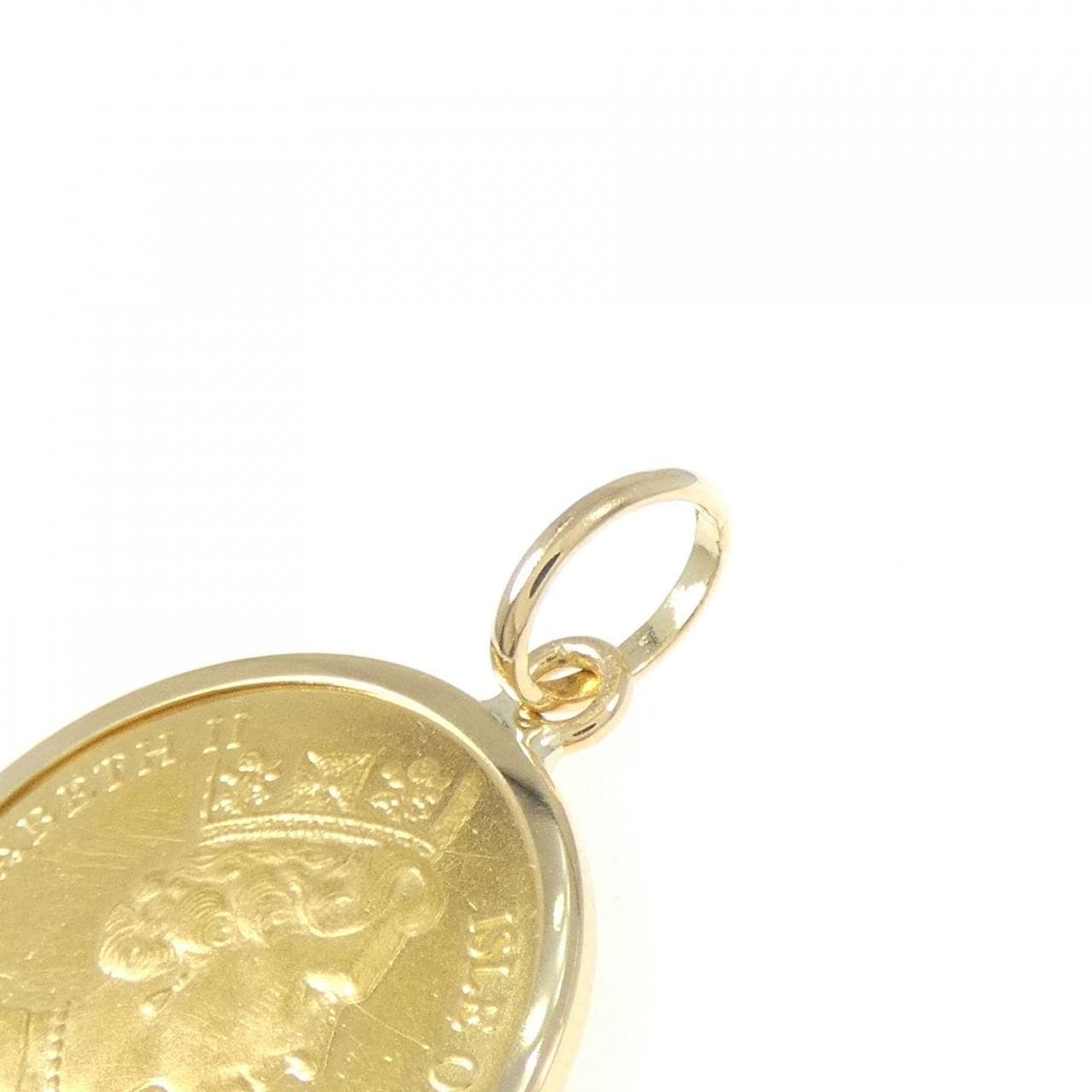 K18YG(枠) コイン ペンダント
