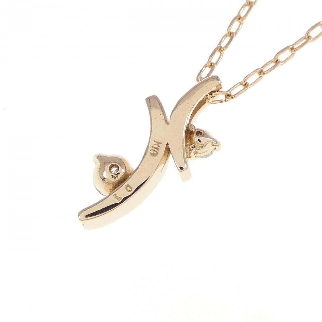 K18PG ダイヤモンド ネックレス 0.1CT