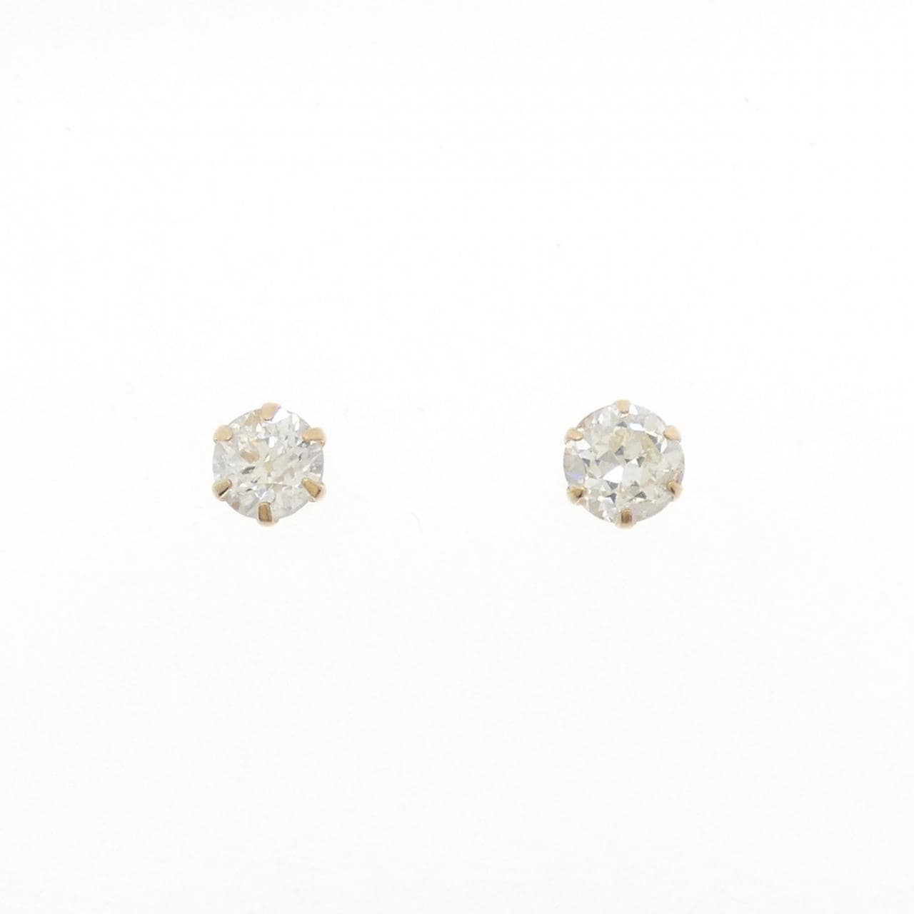 K18YG ソリティア ダイヤモンド ピアス 0.887CT