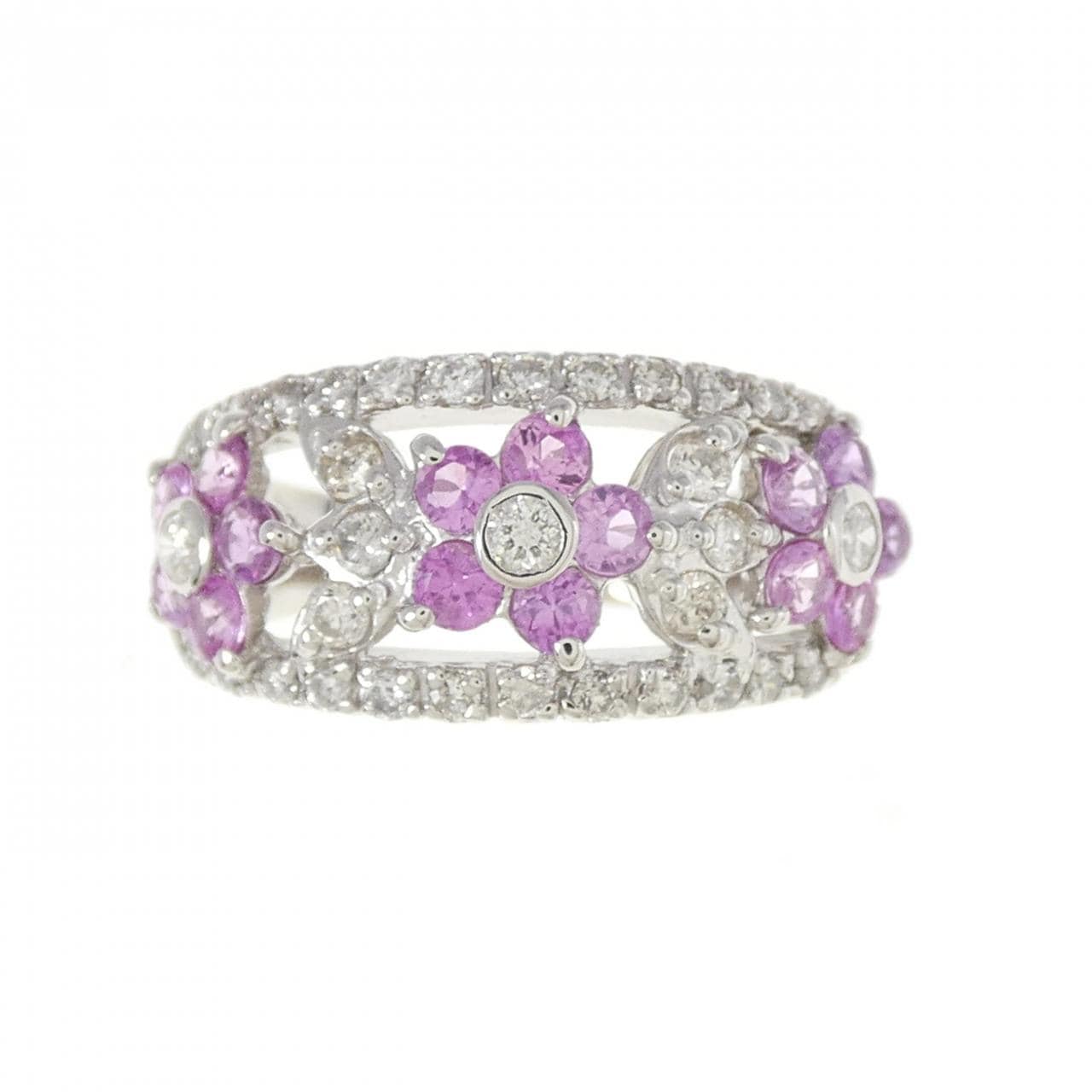 PT フラワー サファイヤ リング 0.95CT