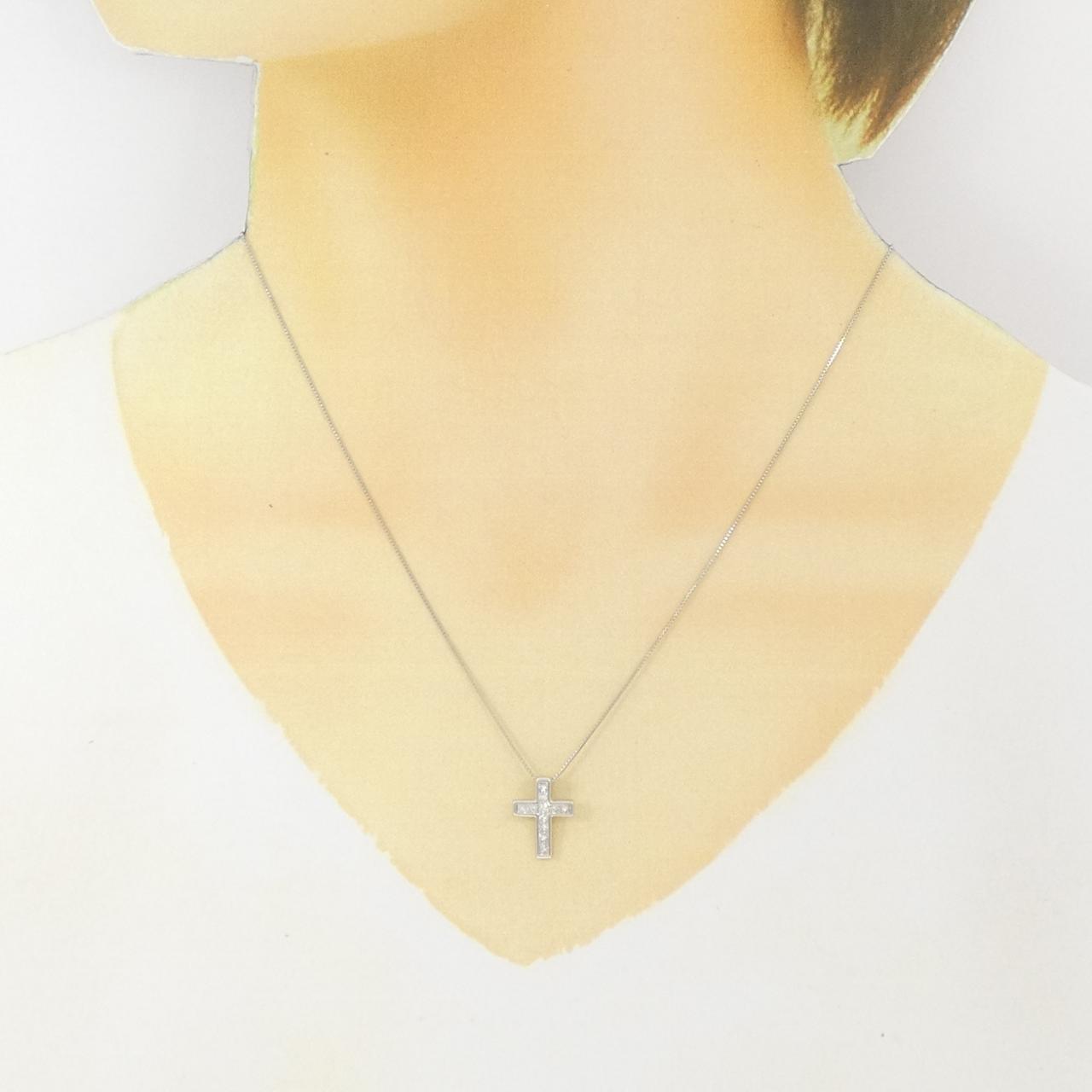 PT900/PT850 クロス ダイヤモンド ネックレス 0.30CT