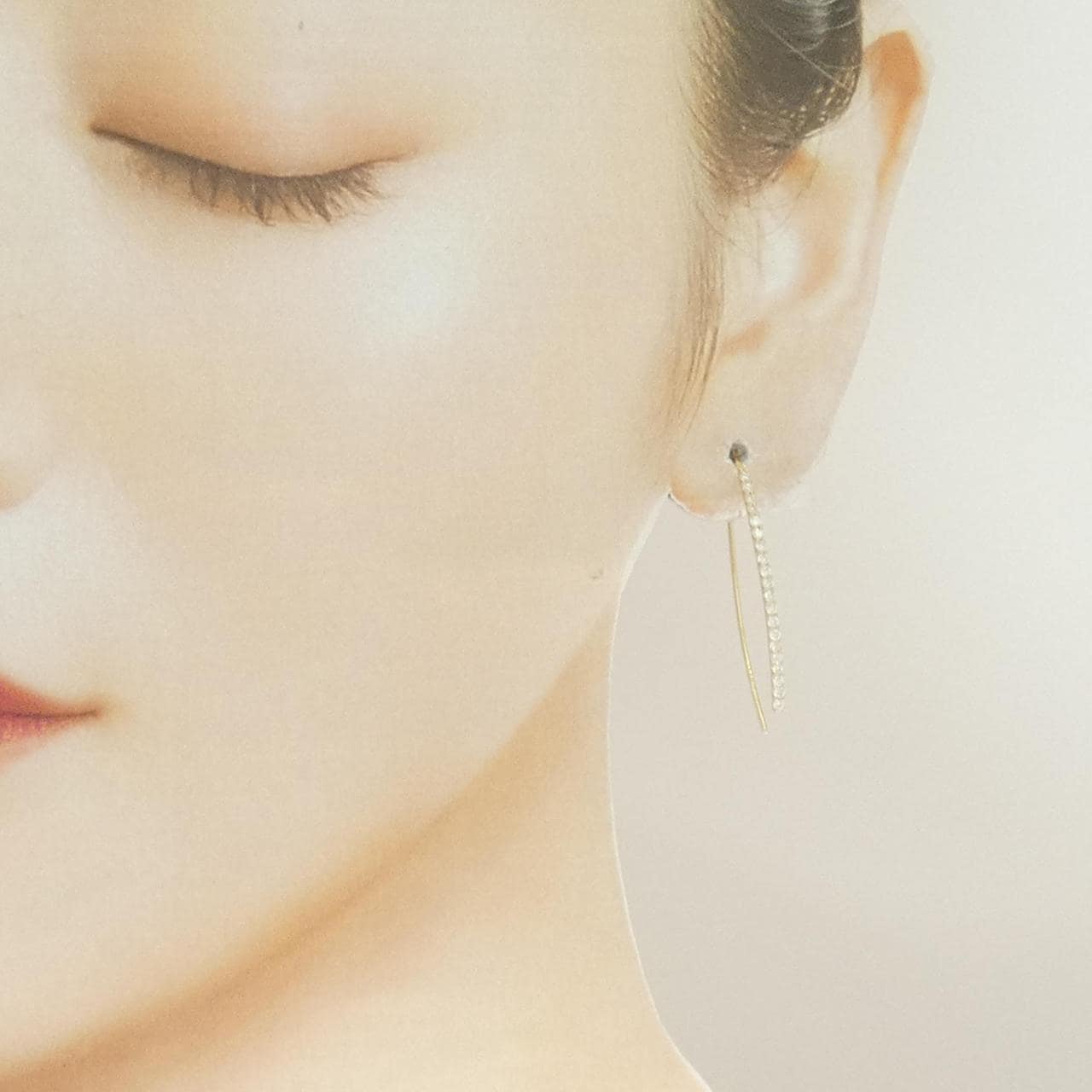 K18YG ダイヤモンド ピアス 0.25CT 片耳