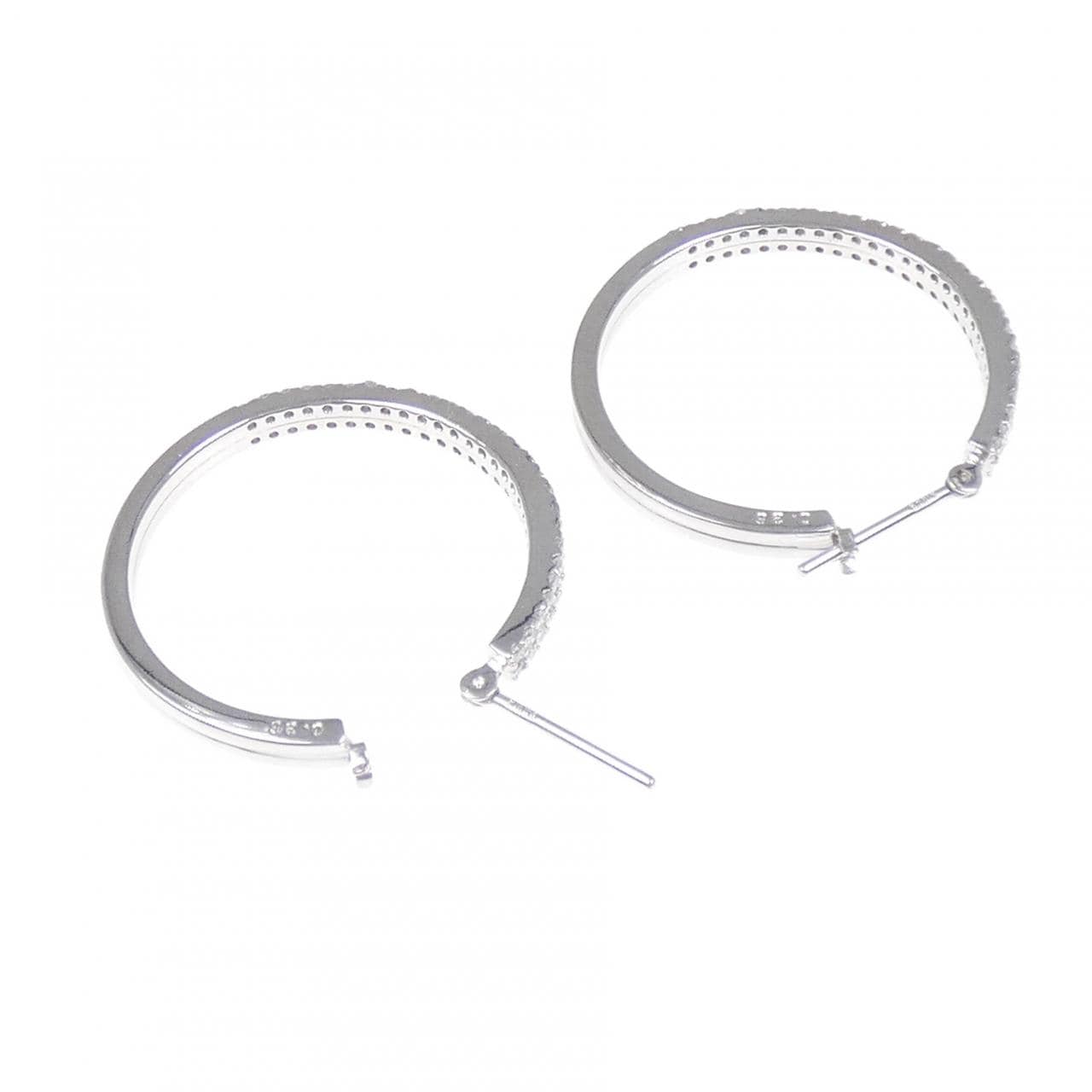 K18WG ダイヤモンド フープ ピアス 0.72CT