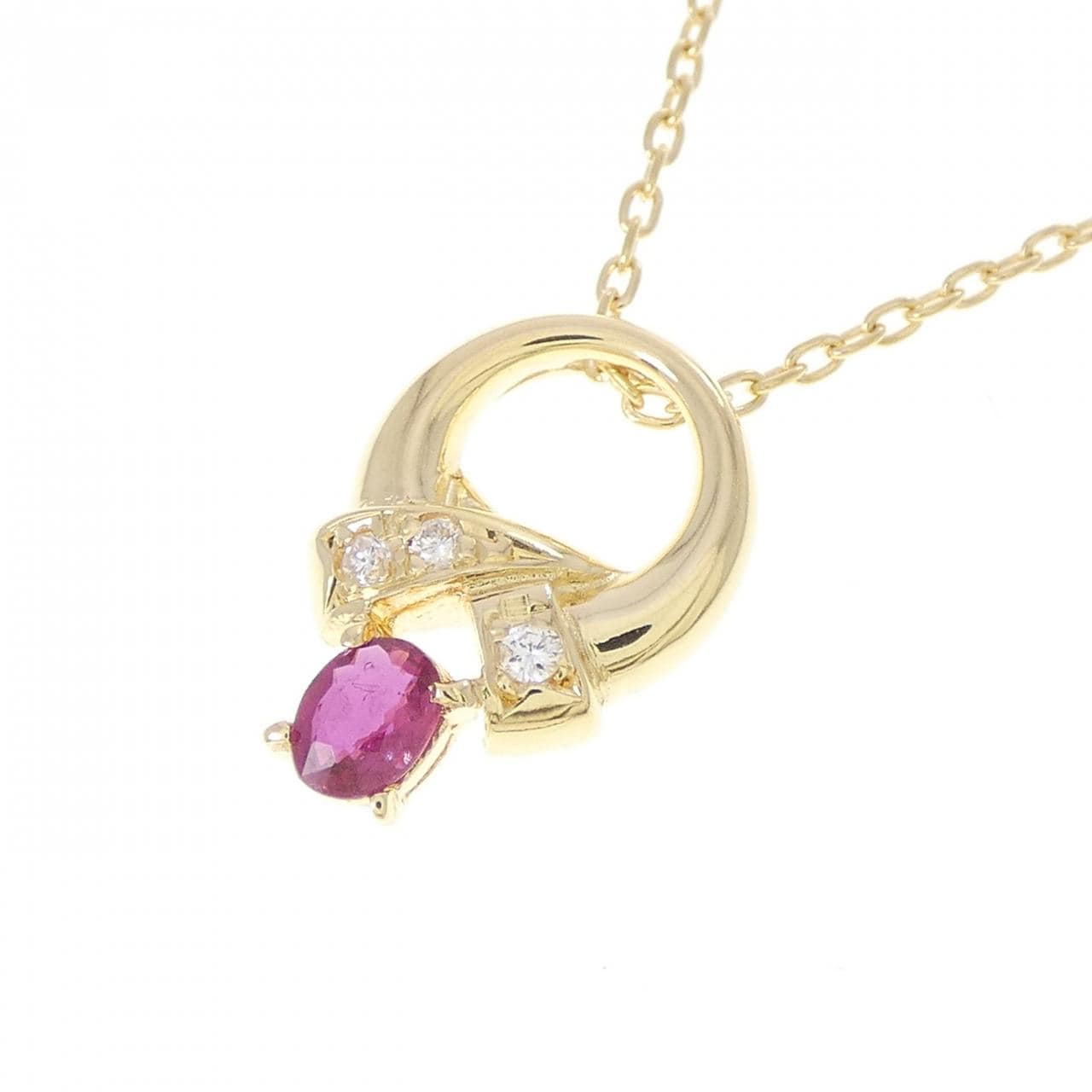 K18YG ルビー ネックレス 0.15CT