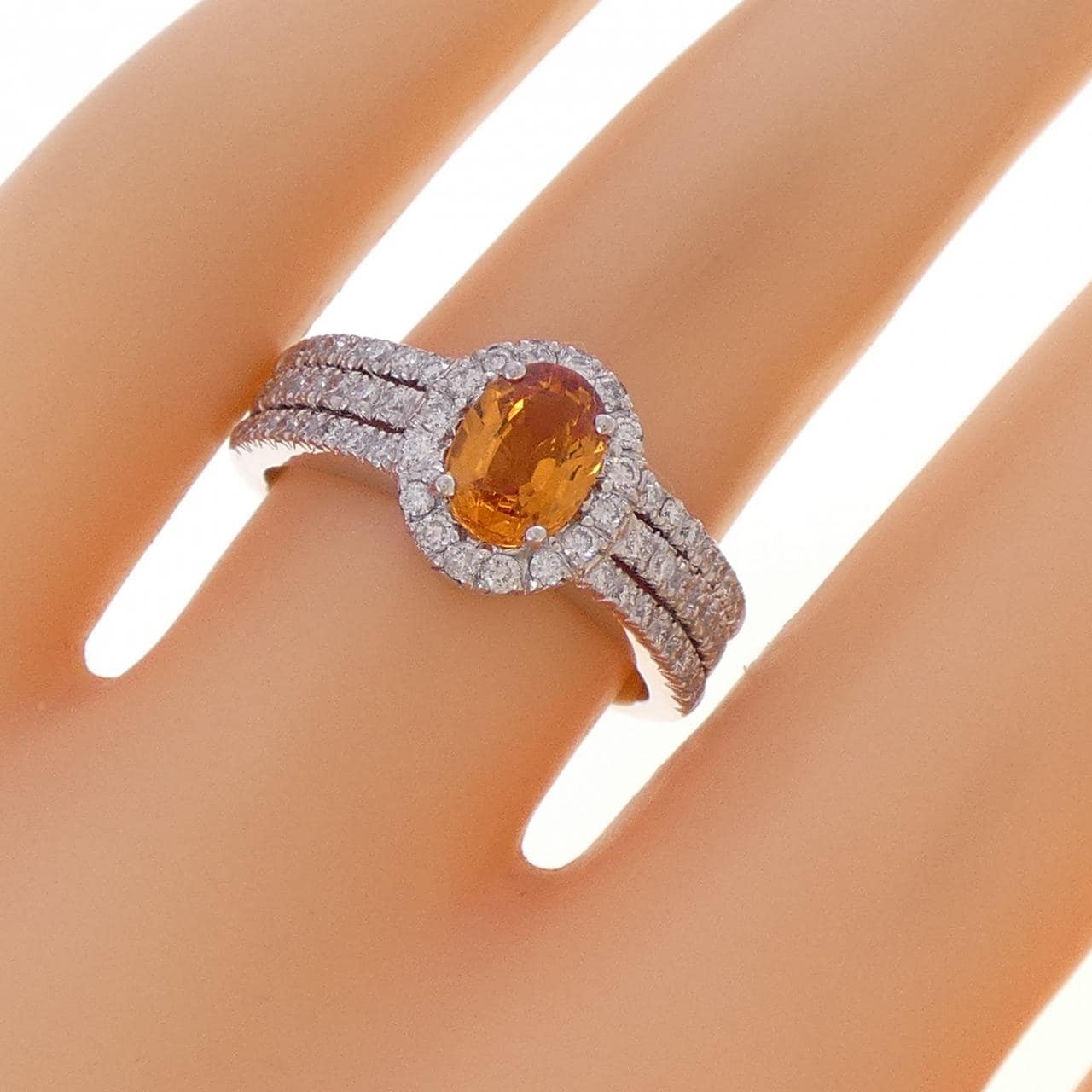 K18WG ガーネット リング 1.03CT