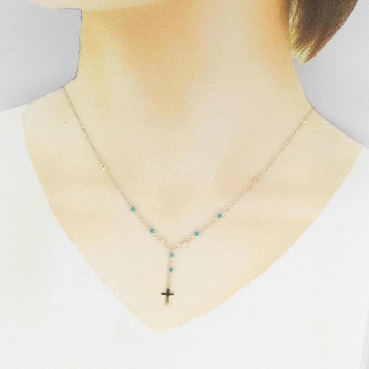 アガット クロス ターコイズ ネックレス