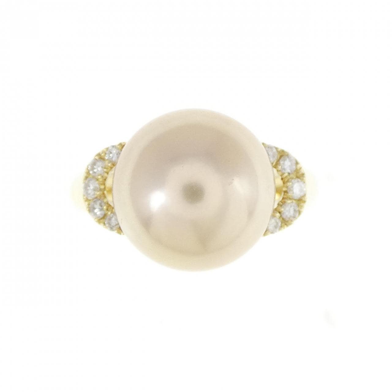 K18YG White Butterfly Pearl ring 10.5mm