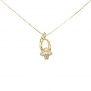K18YG フラワー ダイヤモンド ネックレス 0.15CT